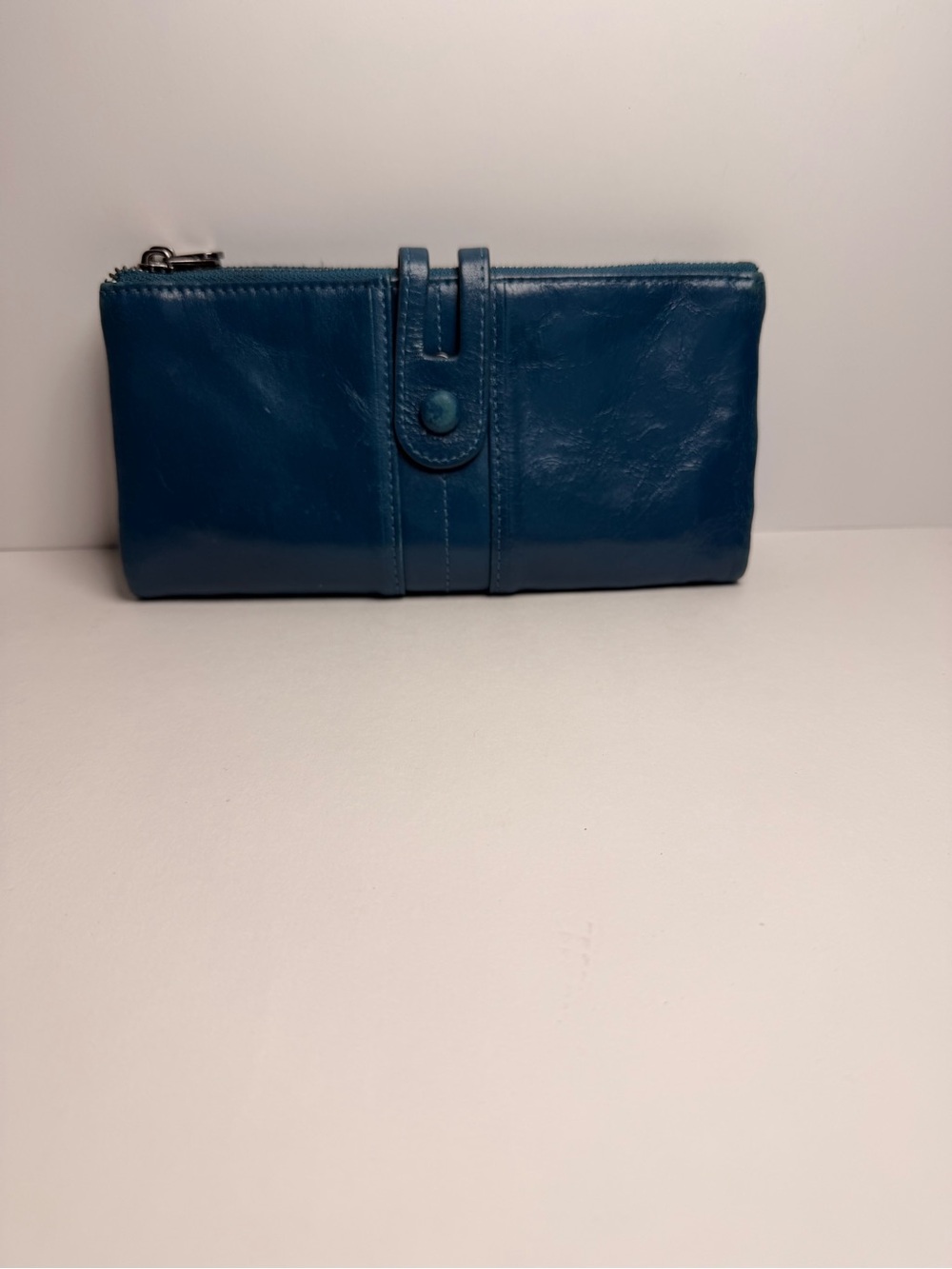 Classic Women's Leather Wallet in Deep Teal Blue